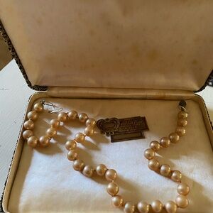 (JE30BB) Vintage Cultured Pearl Champagne Pearl Necklace